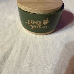 Gather Together Green Ceramic Bath Jar